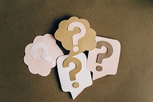 Question marks for cosmetic dentistry FAQs