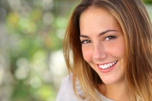 A happy woman smiling 